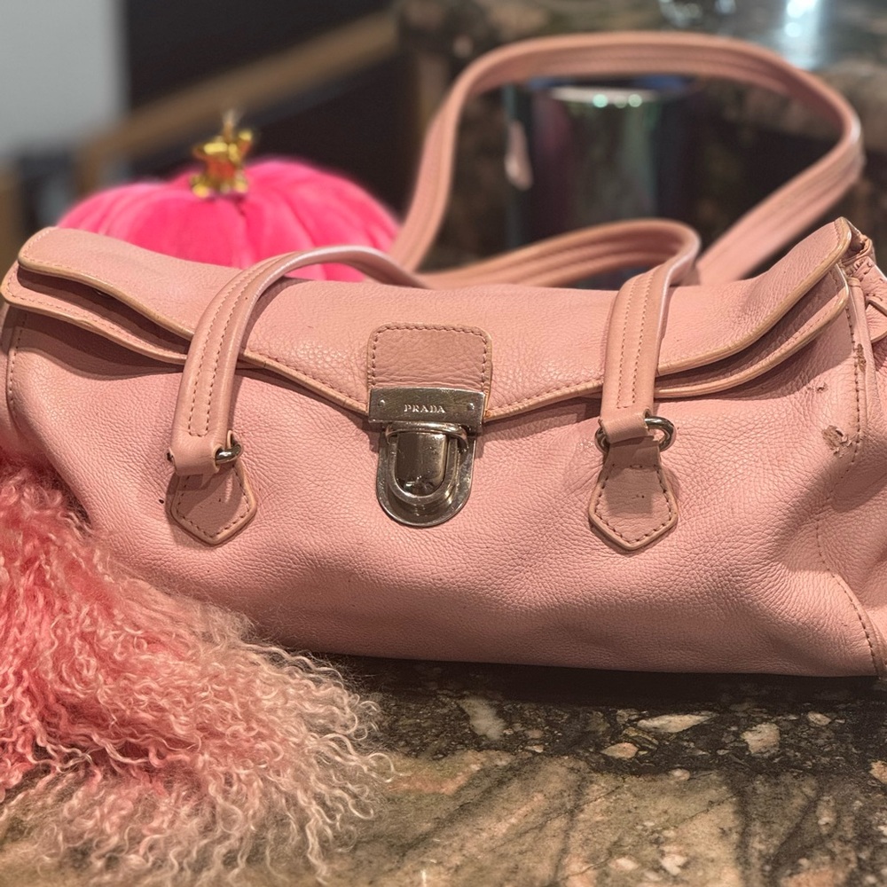 Prada Soft Pink Leather Shoulder Bag